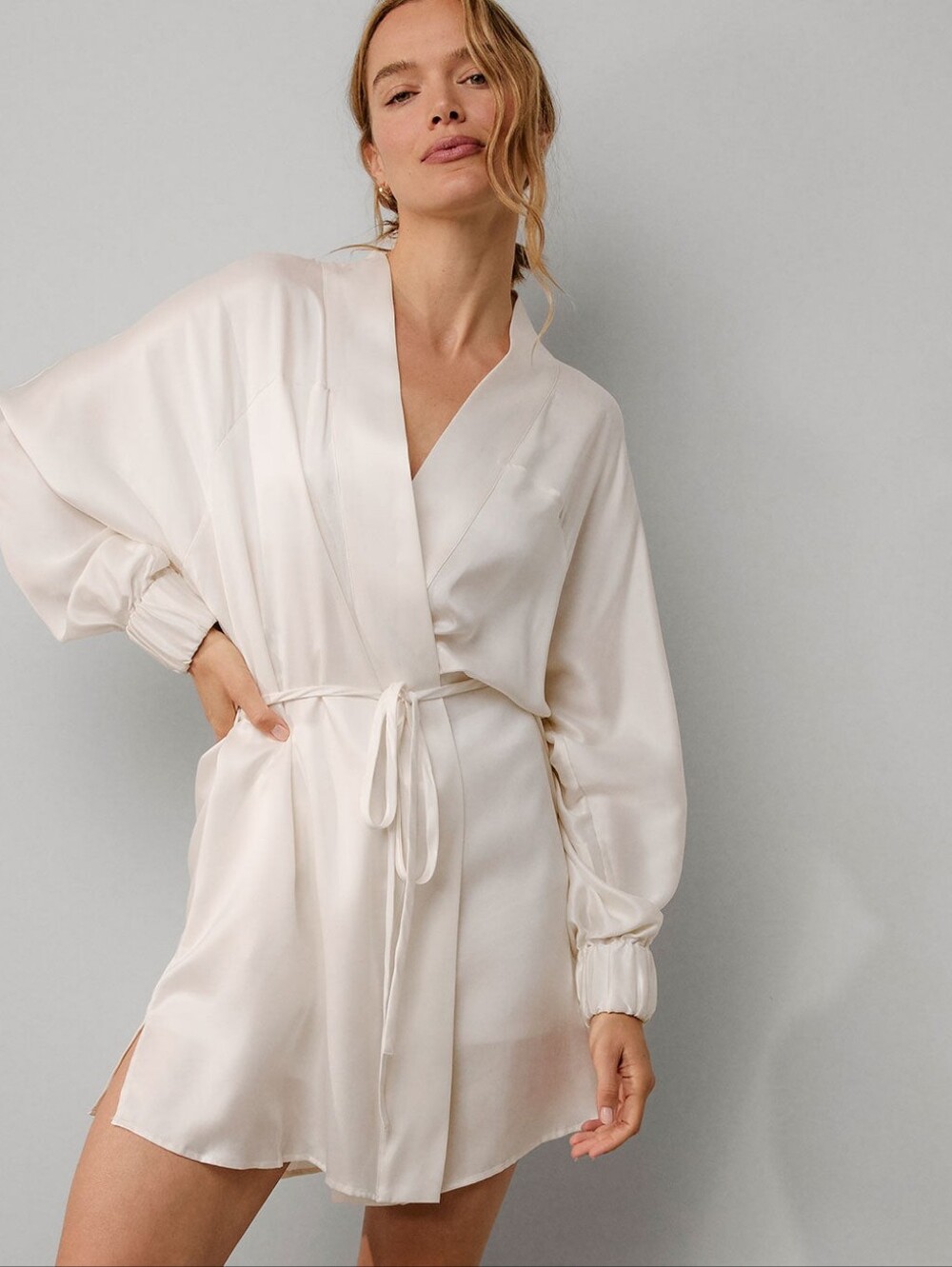 Lunya Washable Silk Robe - Tranquil White